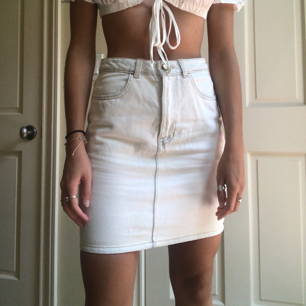 American Apparel Denim Pencil Skirt Light Wash